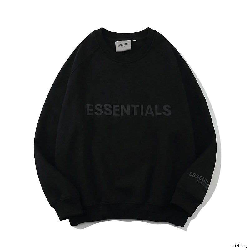 ESSENTIALS minimalist style black sweatshirt
