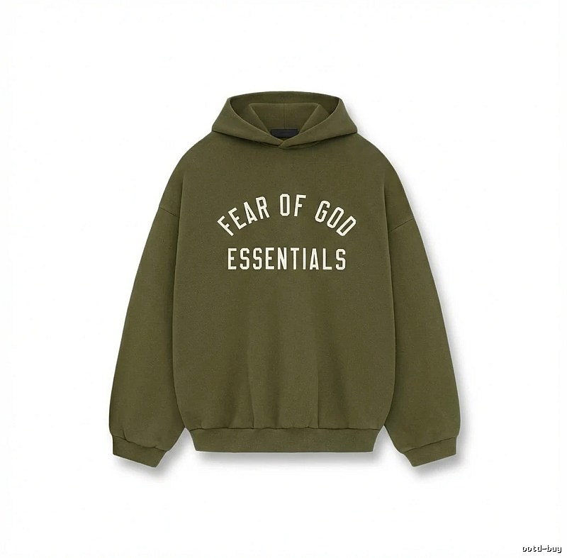 ESSENTIALS minimalist style olive green sweatshirt