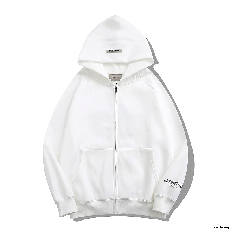 ESSENTIALS minimalist style white hoodie