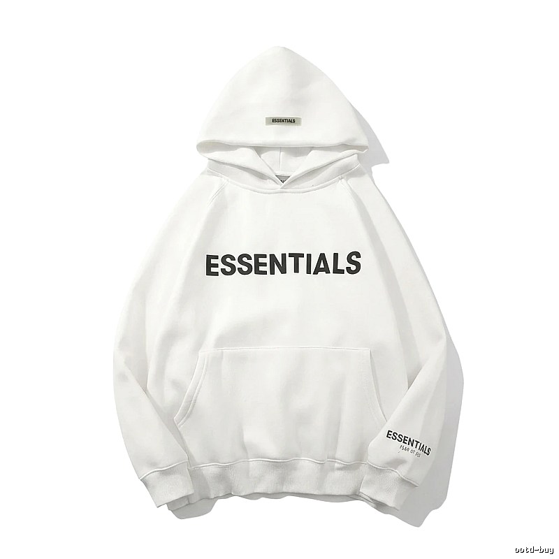 ESSENTIALS minimalist style white sweatshirt