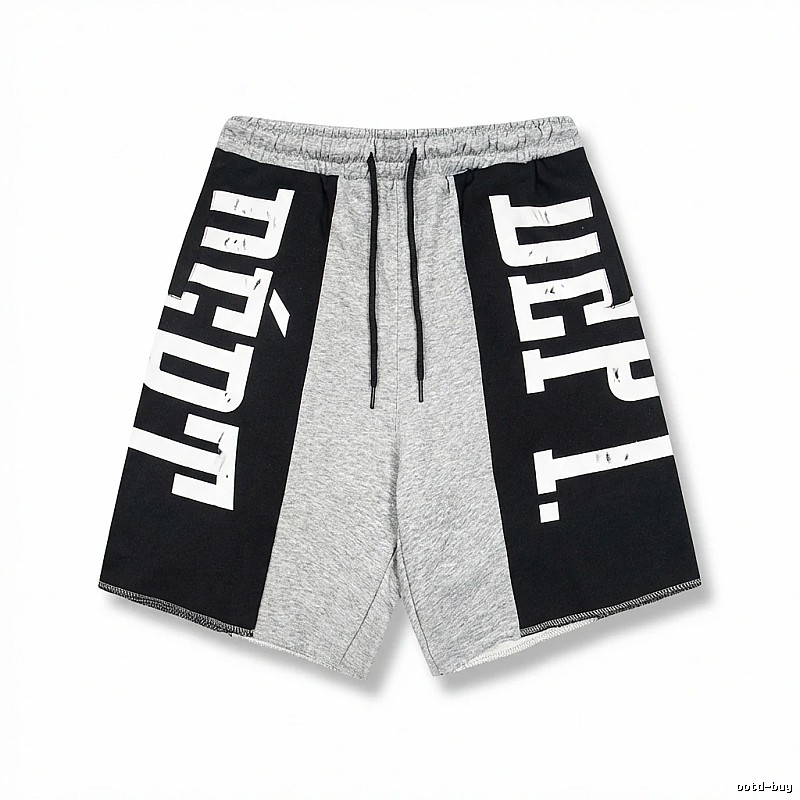Gallery Dept. letter-print grey and black shorts