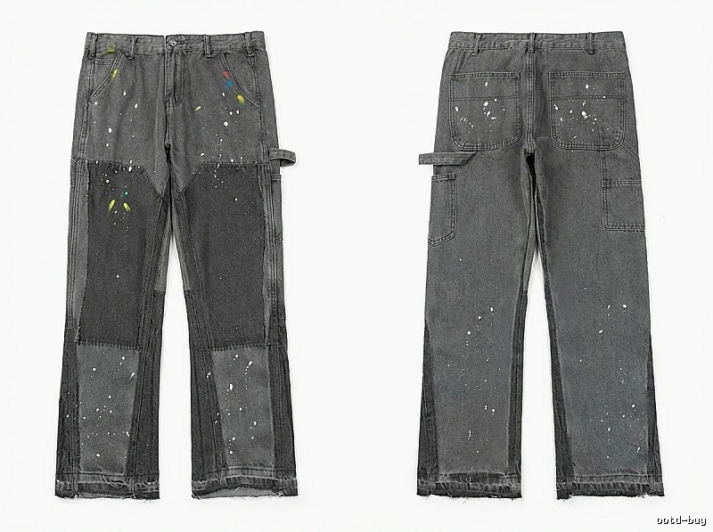 Gallery Dept. Stitched Graffiti Style Grey Pants