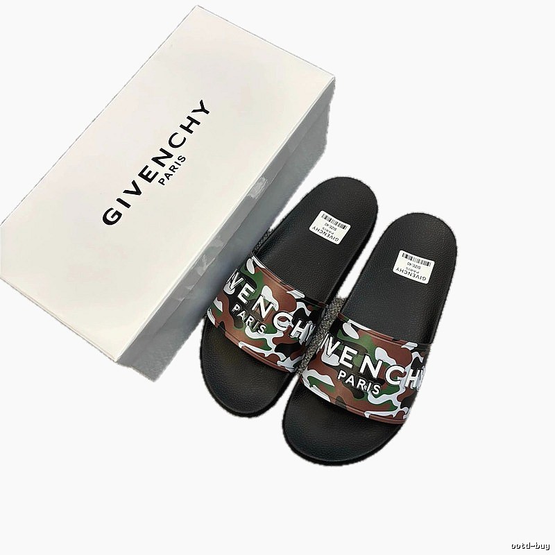 Givenchy Letter Print Trendy Cool Camouflage Slides