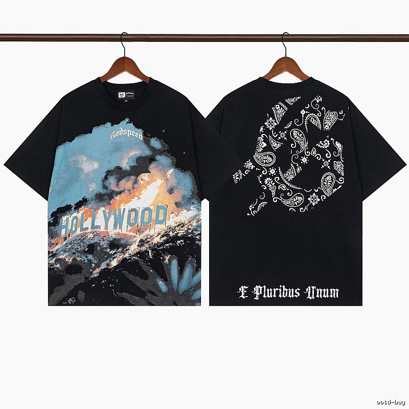 Godspeed Hollywood Paisley Street Style Black T-Shirt