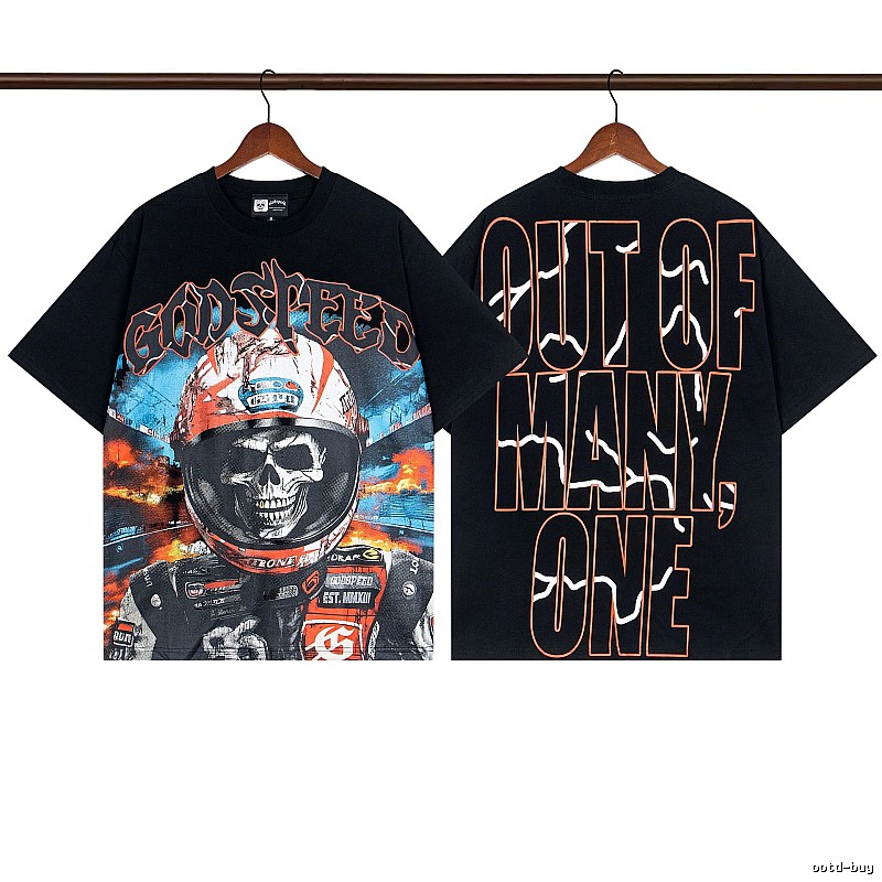 Godspeed Skull Motorcycle Street Style Black Short Sleeve T-Shirt