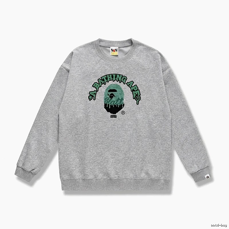 Grey hoodie with Bape Ape Head logo