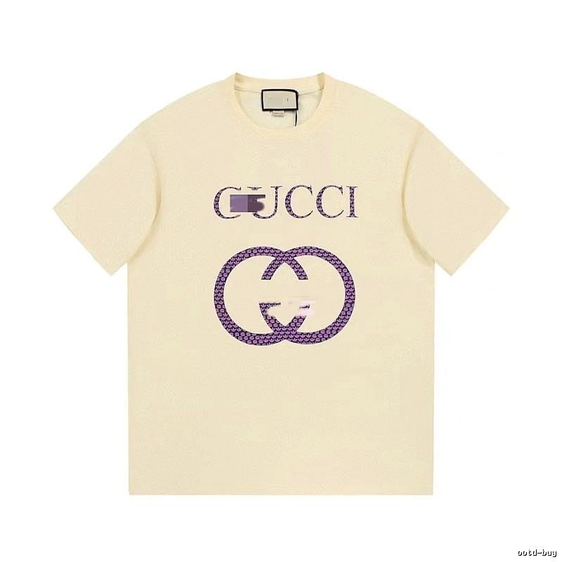 Gucci Double G Vintage Style Beige Short Sleeve T-Shirt