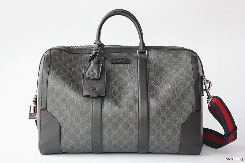 Gucci Duffel Bag with Gray GG Monogram Duffel for Streetwear Looks