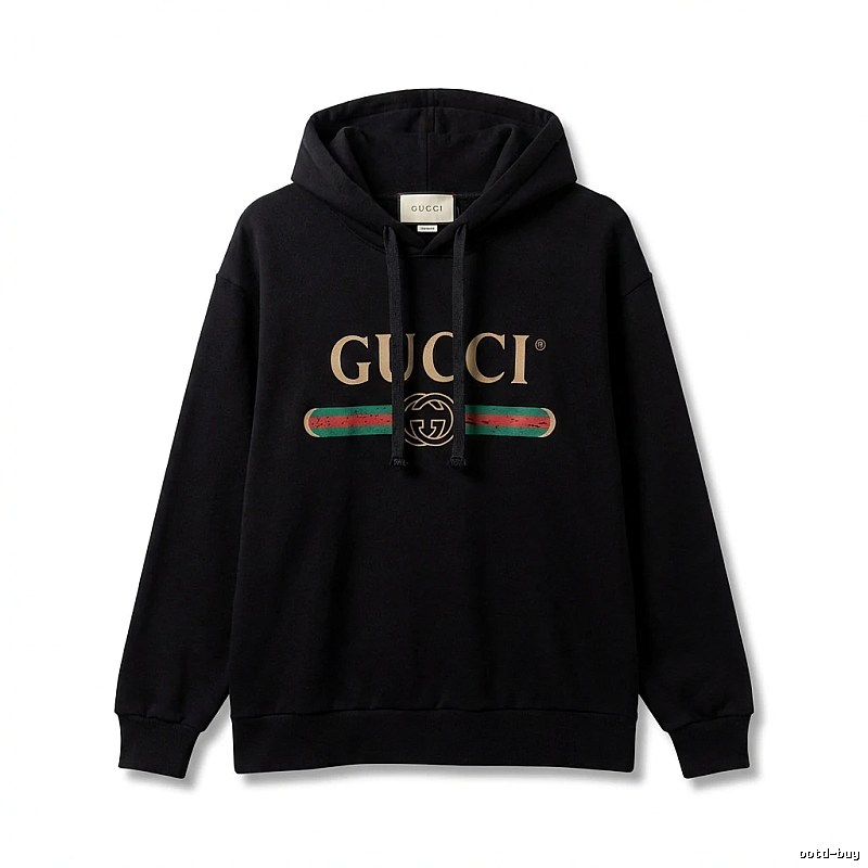 Gucci letter print style black hoodie