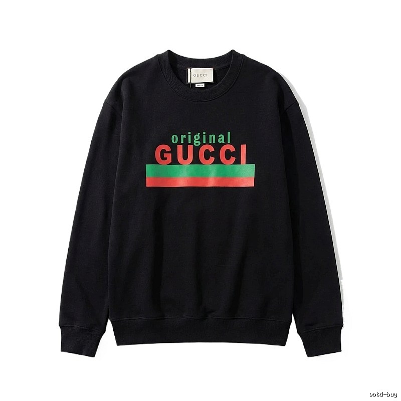 Gucci letter - printed black sweatshirt
