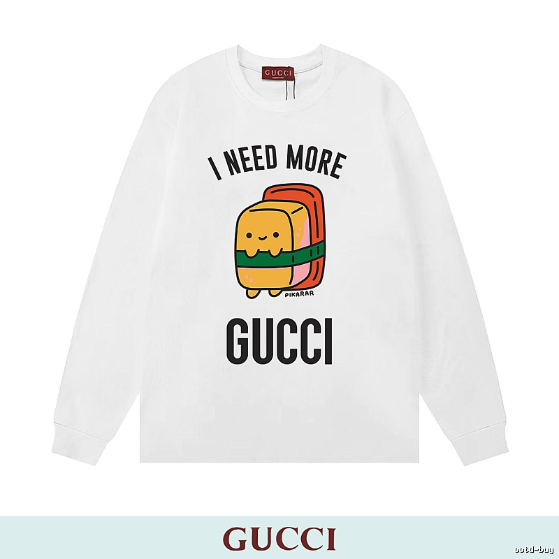 Gucci Long Sleeve Sweatshirt with White Long Sleeve Sweatshirt with