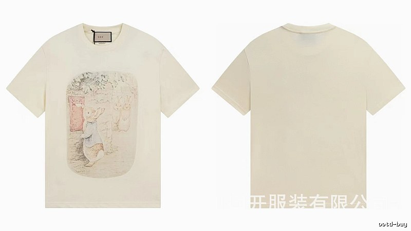 Gucci x Peter Rabbit Co-branded Vintage-style Off-white T-Shirt