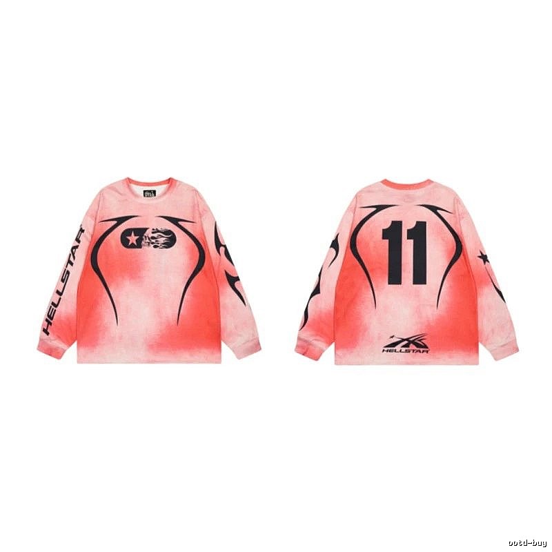 Hellstar 11 Street Style Gradient Pink Long-sleeve T-shirt