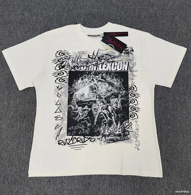 Hellstar Co-branded Graffiti Street Style Off-white T-shirt