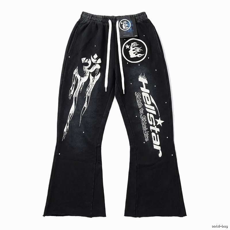 Hellstar dark style black long trousers