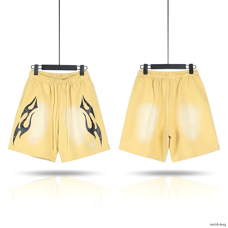 Hellstar Flame Wind Yellow Shorts