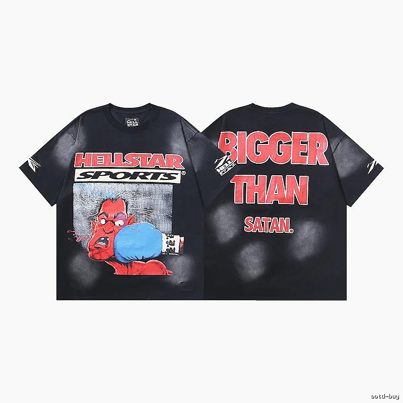 Hellstar Retro Black Sports Print T-shirt