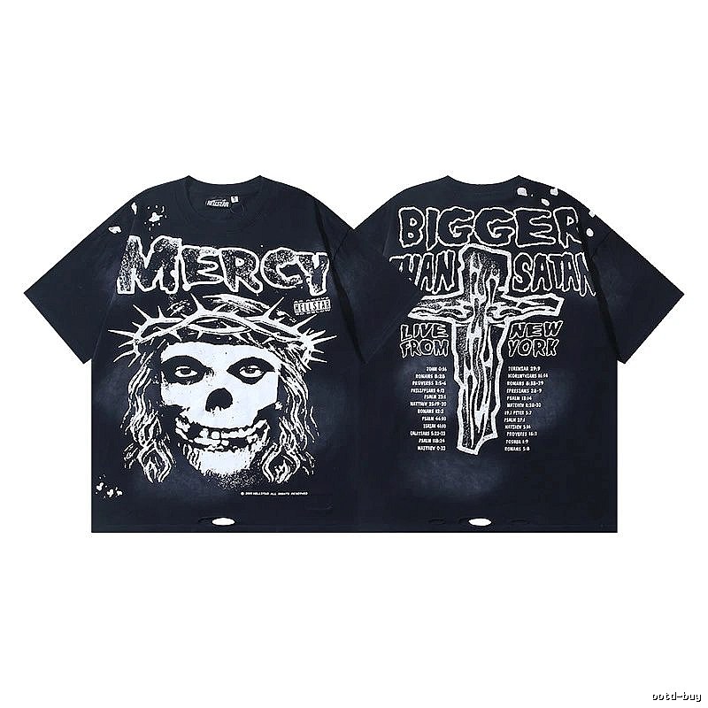 Hellstar Skull Print Dark Style Black T-Shirt