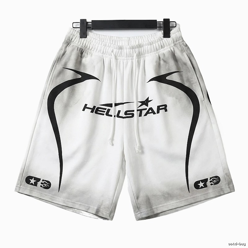 Hellstar Trendy Style White Shorts