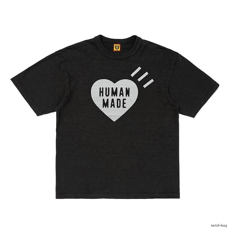 Human Made Daily Heart logo T-shirt Black Green Human for City Outfits