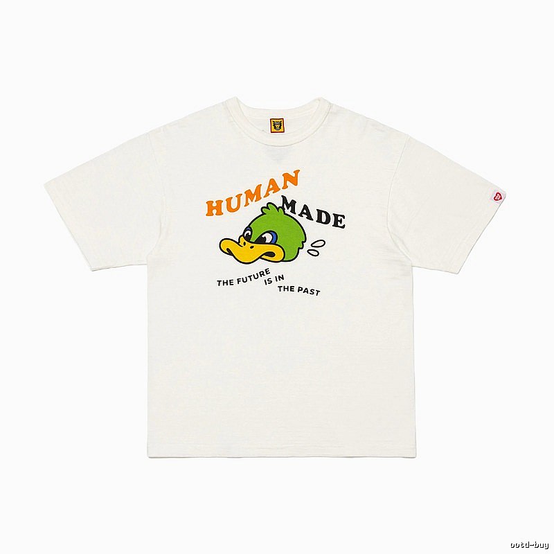 HUMAN MADE Green Duck Print Japanese Streetwear Off-white Short-sleeve T-shirt