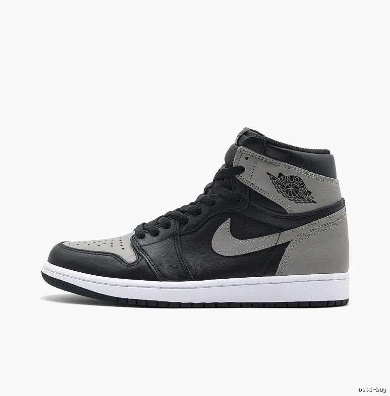 Jordan AJ1 High-Top Black and Grey Athletic Shoes