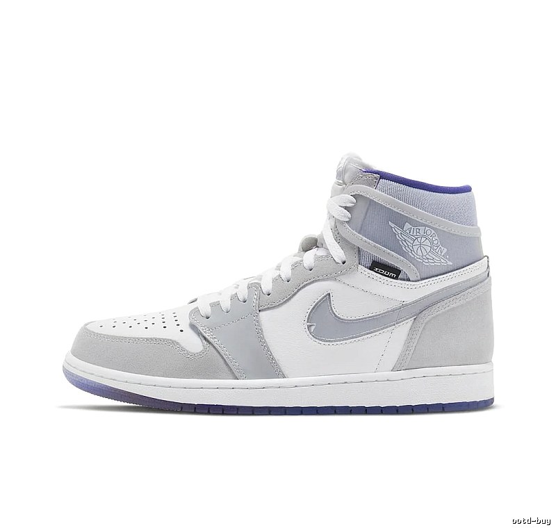 Jordan AJ1 High-Top Grey and White Trendy Sneakers