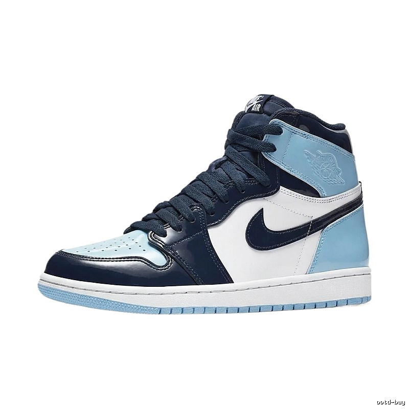 Jordan AJ1 Trendy Blue and White Sneakers