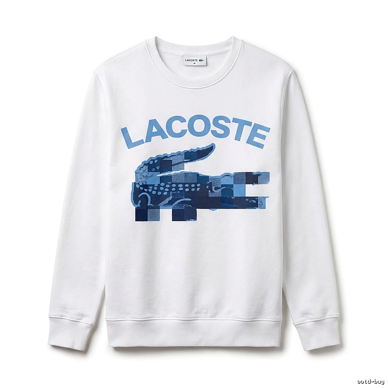 Lacoste Blue and White Contrast Fashion Sweatshirt