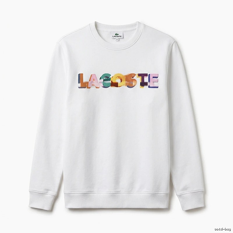 Lacoste Colorful Letter Style White Sweatshirt