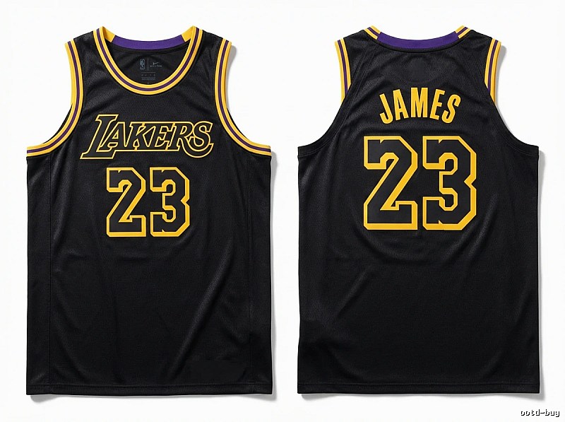 LBJ's No. 23 black jersey of the Lakers.