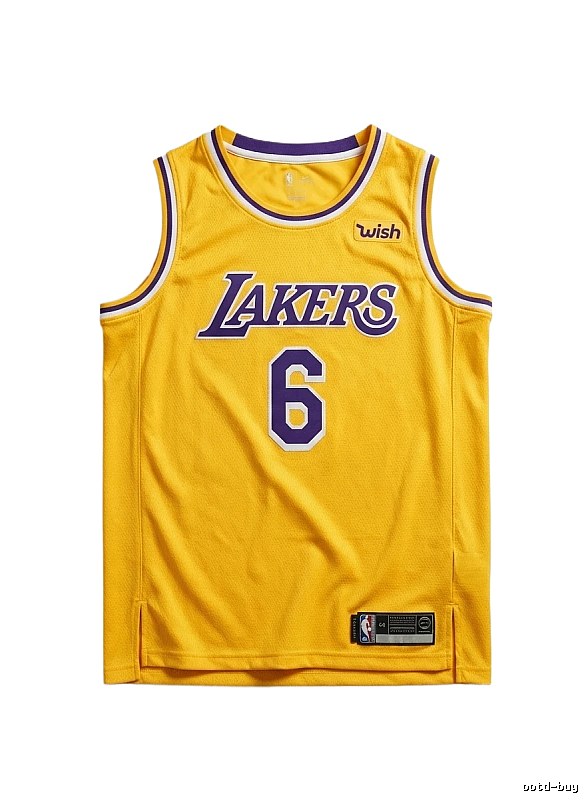 LBJ's yellow basketball jersey of the Lakers