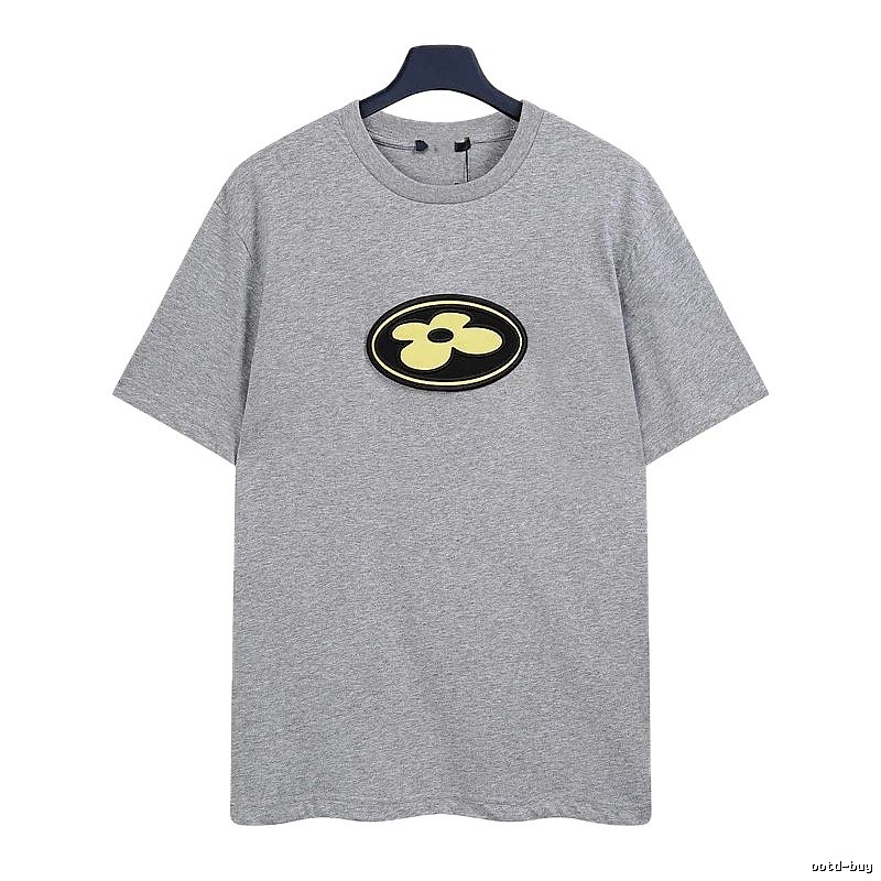 Louis Vuitton Floral Trend Style Grey Short-sleeve T-shirt