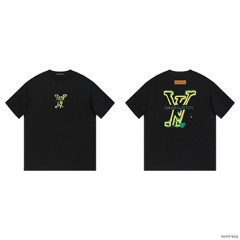 Louis Vuitton Graffiti Street Style Black Short Sleeve T-Shirt