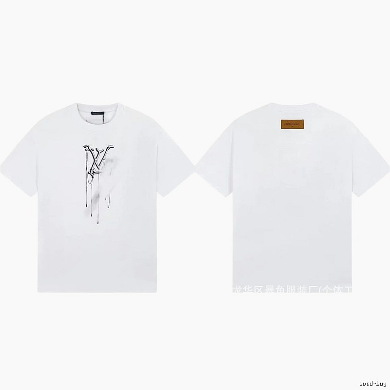 Louis Vuitton Graffiti Trend Style White Short-sleeve T-shirt