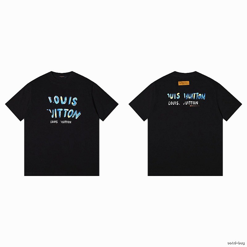 Louis Vuitton Graffiti Trendy Cool Style Black T-shirt
