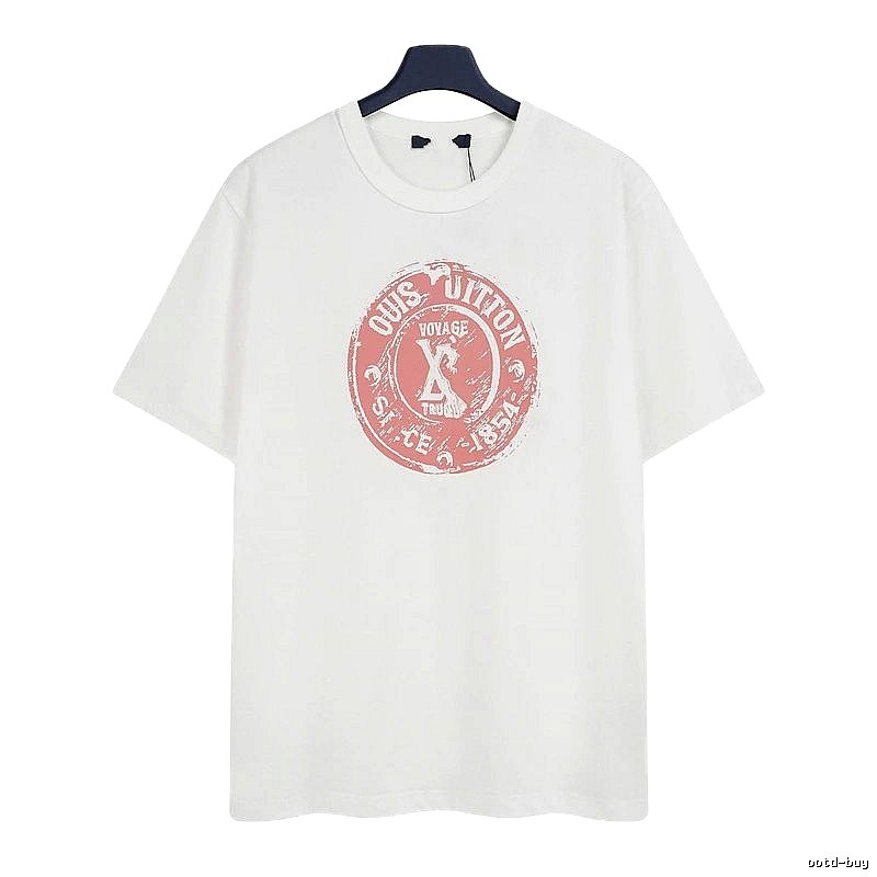 Louis Vuitton Vintage-style White T-Shirt with Stamp