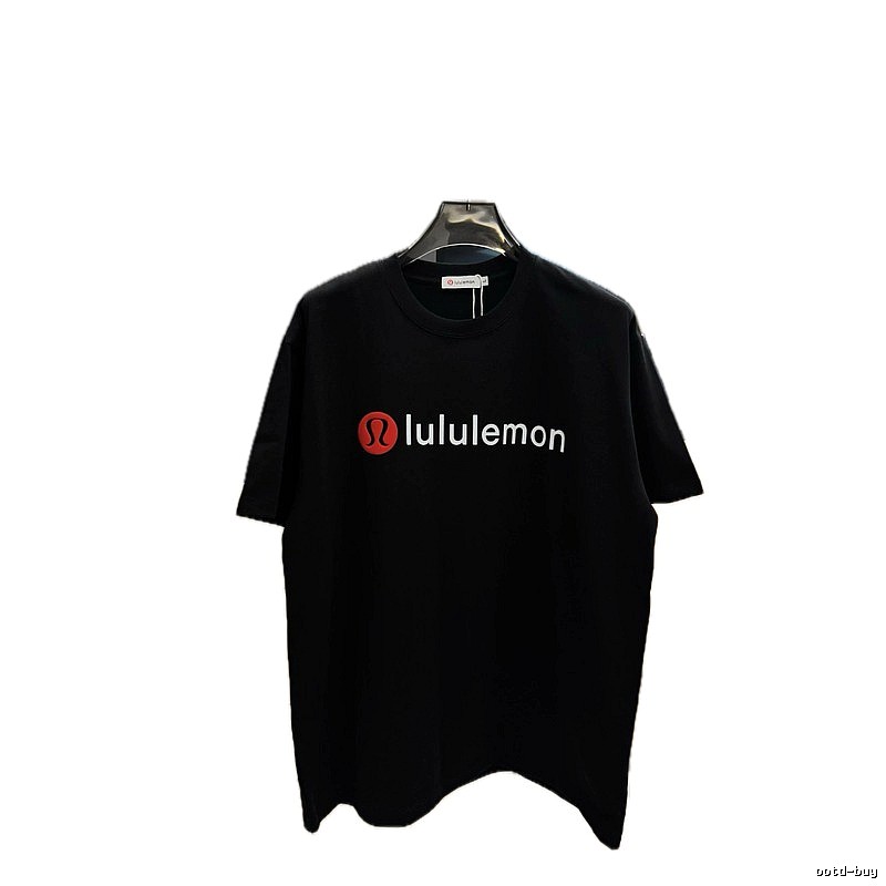lululemon Printed Casual Style Black Short-sleeve T-shirt