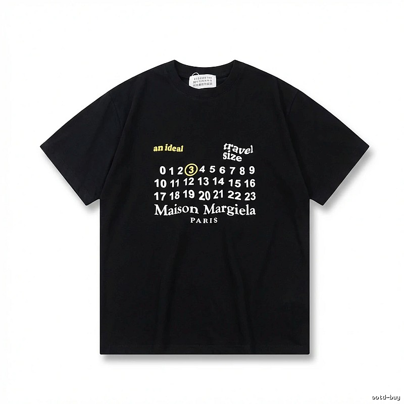 Maison Margiela digital print style black T-shirt