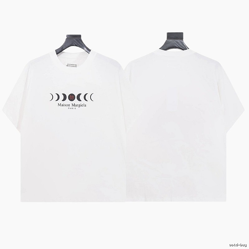 Maison Margiela Lunar Phase Minimalist Style White Short Sleeve T-shirt