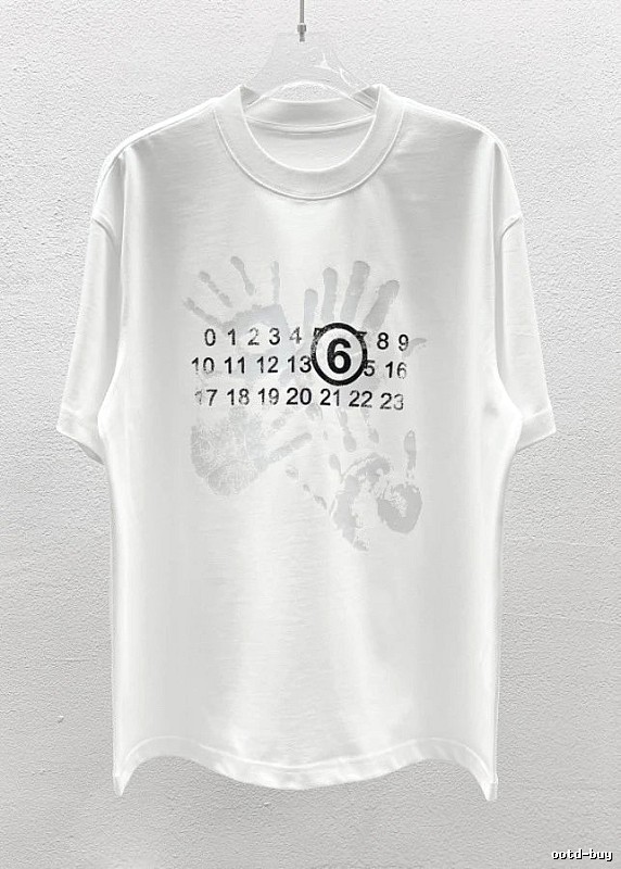 Maison Margiela MM6 Street Style White T-Shirt