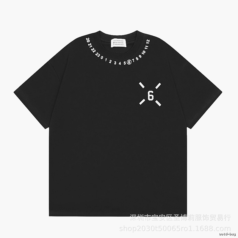Maison Margiela MM6 Streetwear Style Black Short-sleeve T-shirt