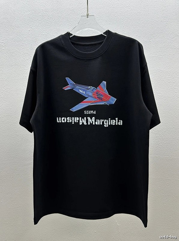 Maison Margiela MM6 Trendy & Cool Black Printed Short-sleeve T-shirt