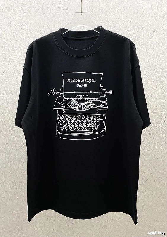 Maison Margiela Typewriter Vintage Style Black T-Shirt