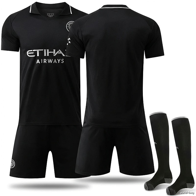 MCFC Black Sporty Style Jersey