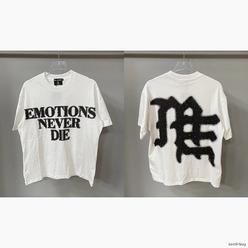 Mixed Emotion Graffiti Street Style White T-Shirt
