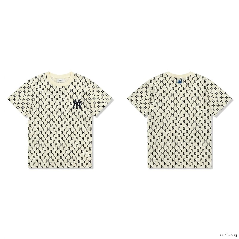 MLB full-print trendy style white T-shirt