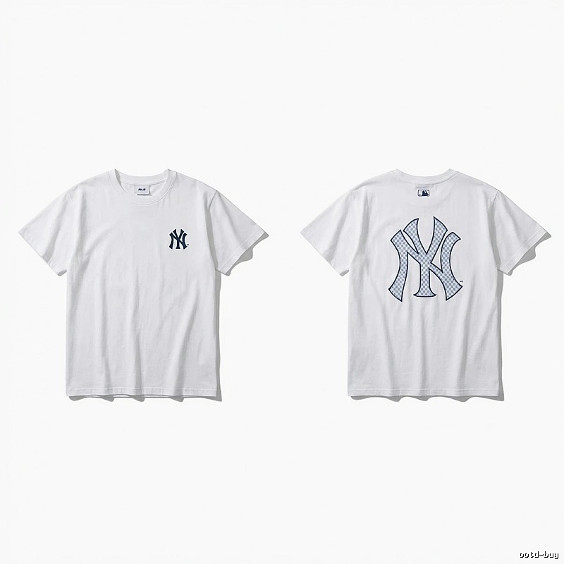 MLB NY Series Simple Style White T-shirt