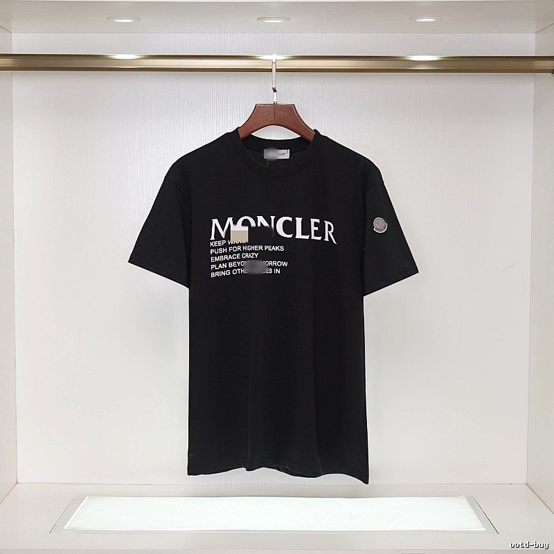 Moncler Alphabet Print Casual Style Black T-shirt