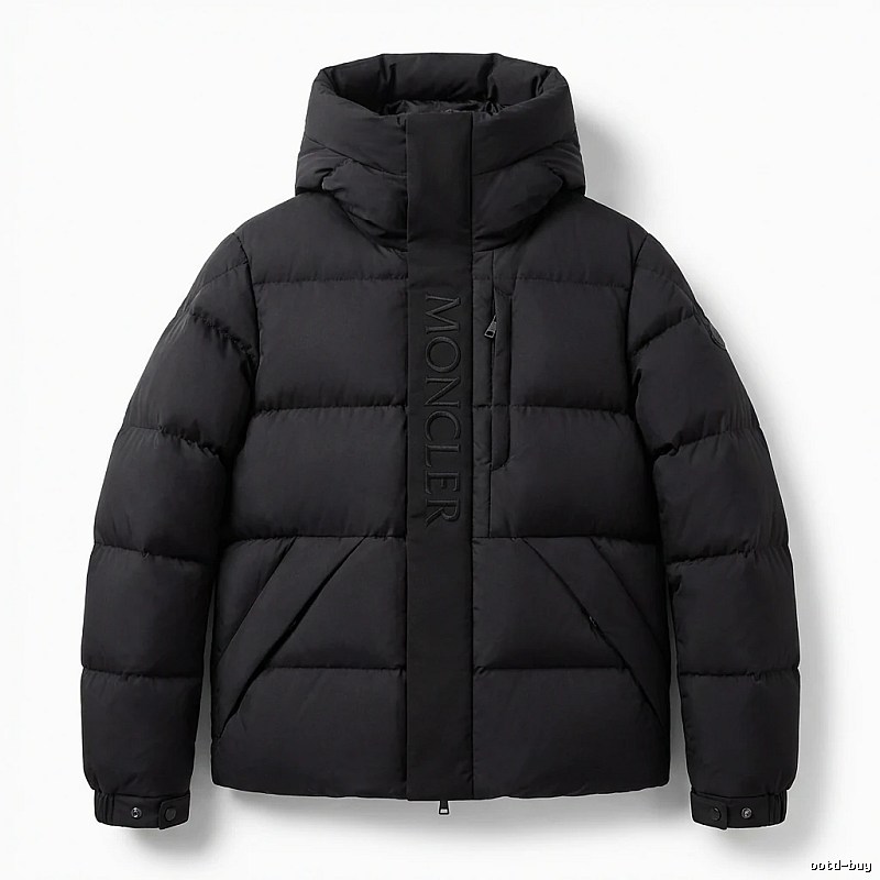 Moncler black minimalist style down jacket